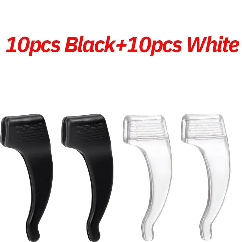 10-100Pcs Silicone Ear Hook Anti-Slip Glasses Black Transparent Leg Ear Brackets Sunglasses Anti-Fall Eyewear Holder Accessories