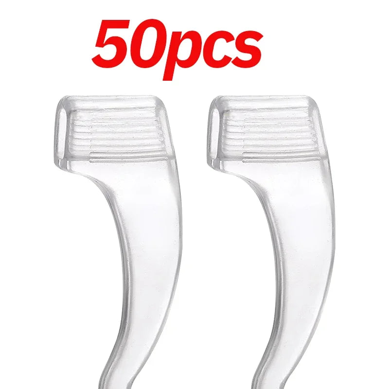 10-100Pcs Silicone Ear Hook Anti-Slip Glasses Black Transparent Leg Ear Brackets Sunglasses Anti-Fall Eyewear Holder Accessories