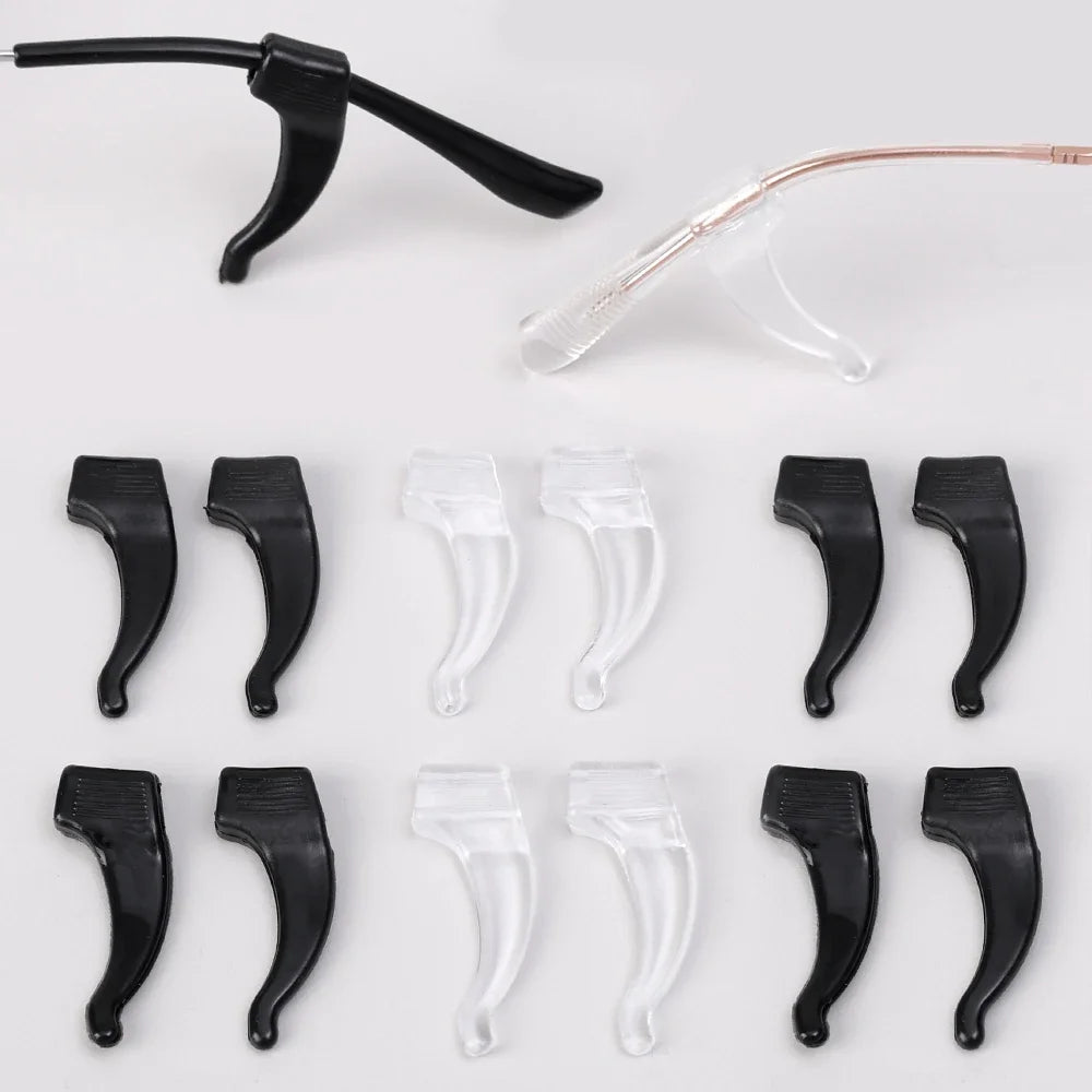 10-100Pcs Silicone Ear Hook Anti-Slip Glasses Black Transparent Leg Ear Brackets Sunglasses Anti-Fall Eyewear Holder Accessories