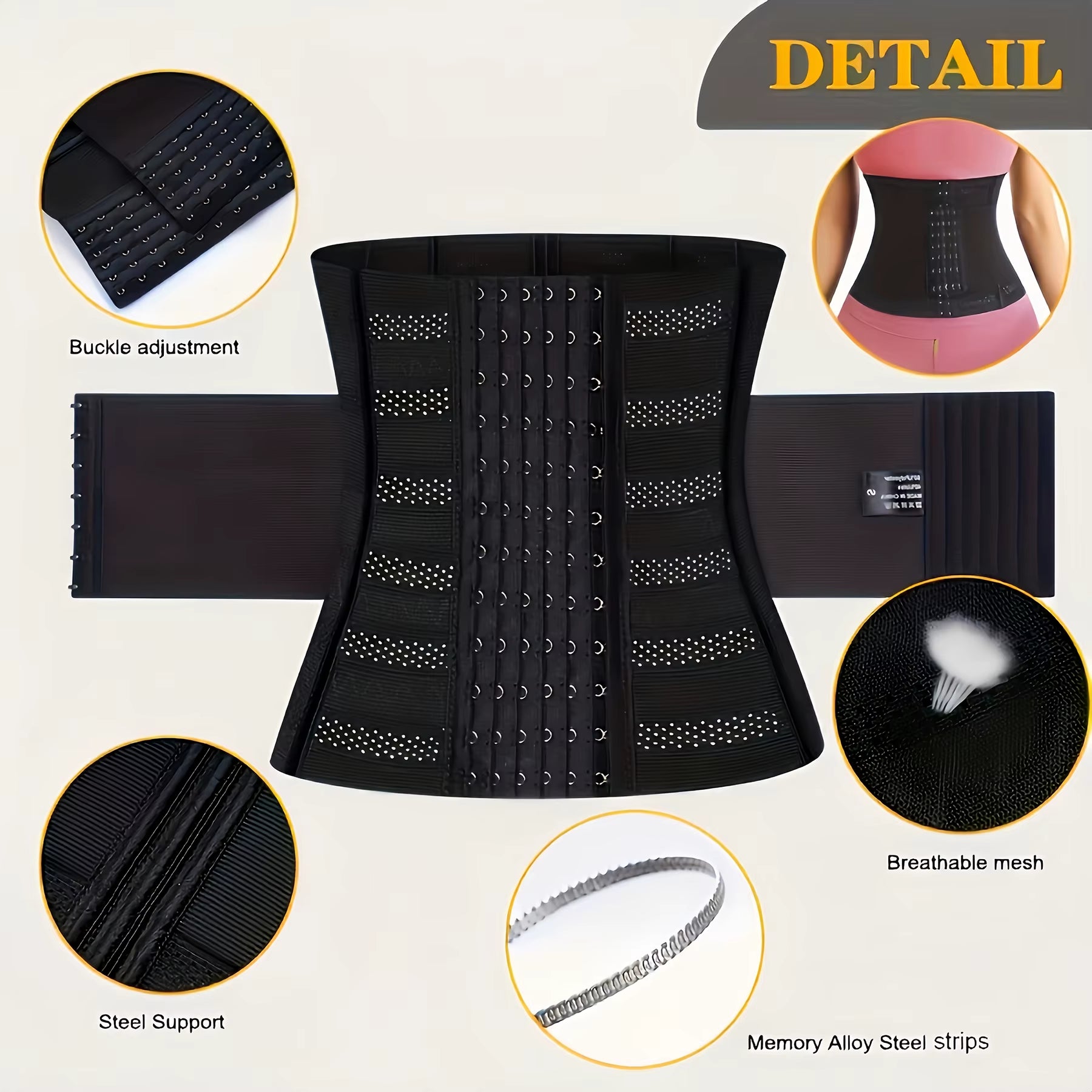 Waist Trainer for Women Underbust Waist Cincher Corset Tummy Control Sport Girdle Hourglass Body Shaper